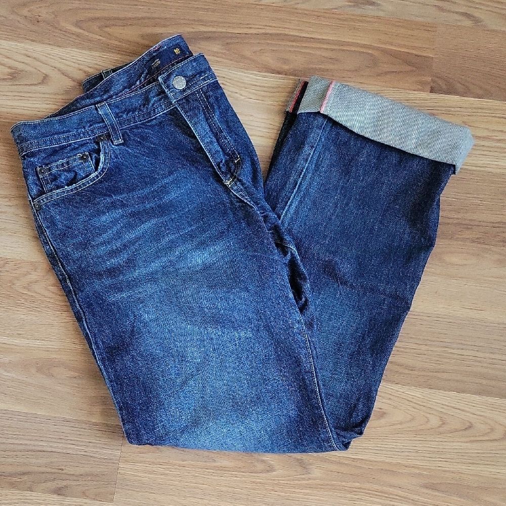 J. Crew Women's Faded Straight Leg Denim Cuffed Classic Gorpcore Jeans Size 10